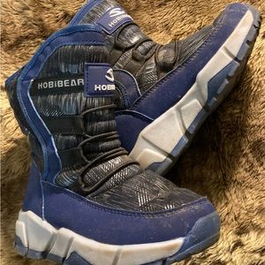 Hobibear Kids Winter Waterproof Snow Faux Fur Lined Blue Boots Size 2